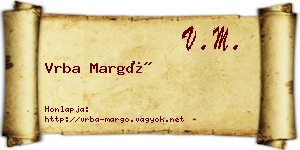 Vrba Margó névjegykártya