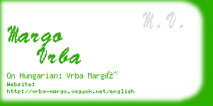 margo vrba business card